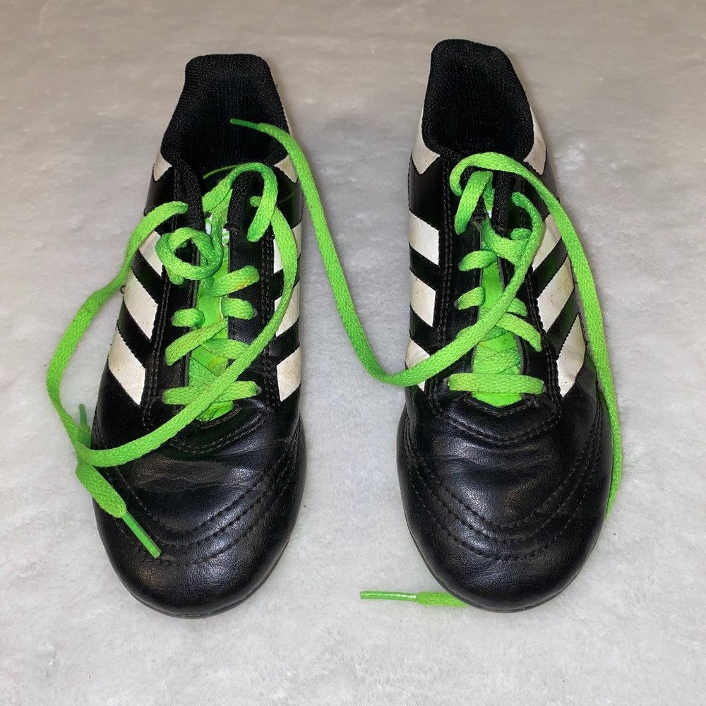 - Adidas cleats kids 3  Black white lime green